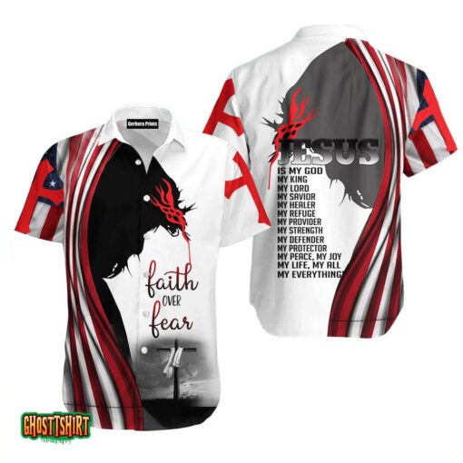 Jesus Red White Aloha Hawaiian Shirt