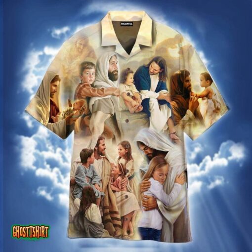 Jesus With The Children Aloha Hawaiian Shirt