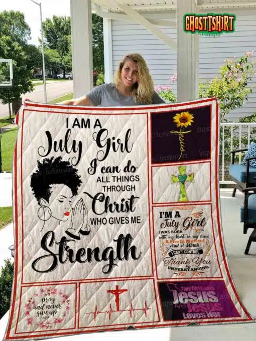 July Black Girl Christ Quilt Blanket