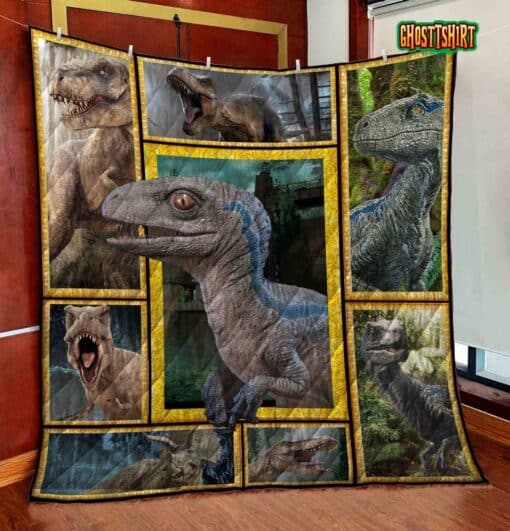 Jurassic Park v2 Quilt Blanket