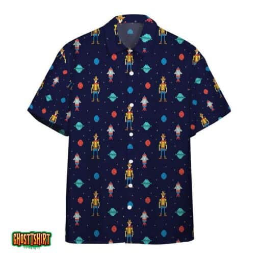 Kentucky Derby Cowboy Texas California Blue Aloha Hawaiian Shirt