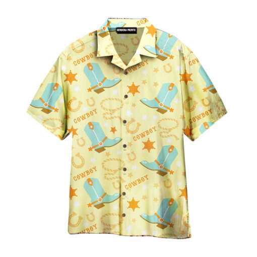 Kentucky Derby Cowboys Rodeo Yellow Aloha Hawaiian Shirt