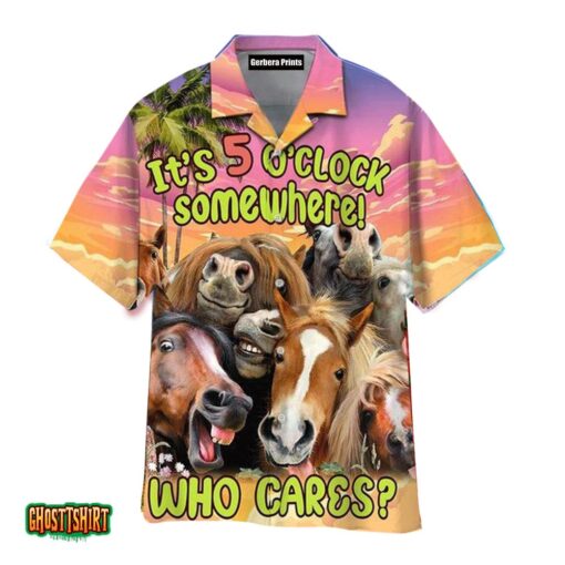 Kentucky Derby Horse Five Somewhere Who Cares Aloha Hawaiian Shirt