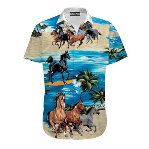 Kentucky Derby Horse Harness Aloha Hawaiian Shirt