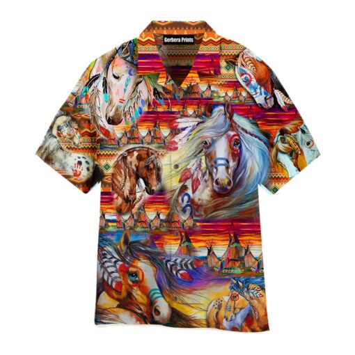 Kentucky Derby Horse Native American Aloha Hawaiian Shirt