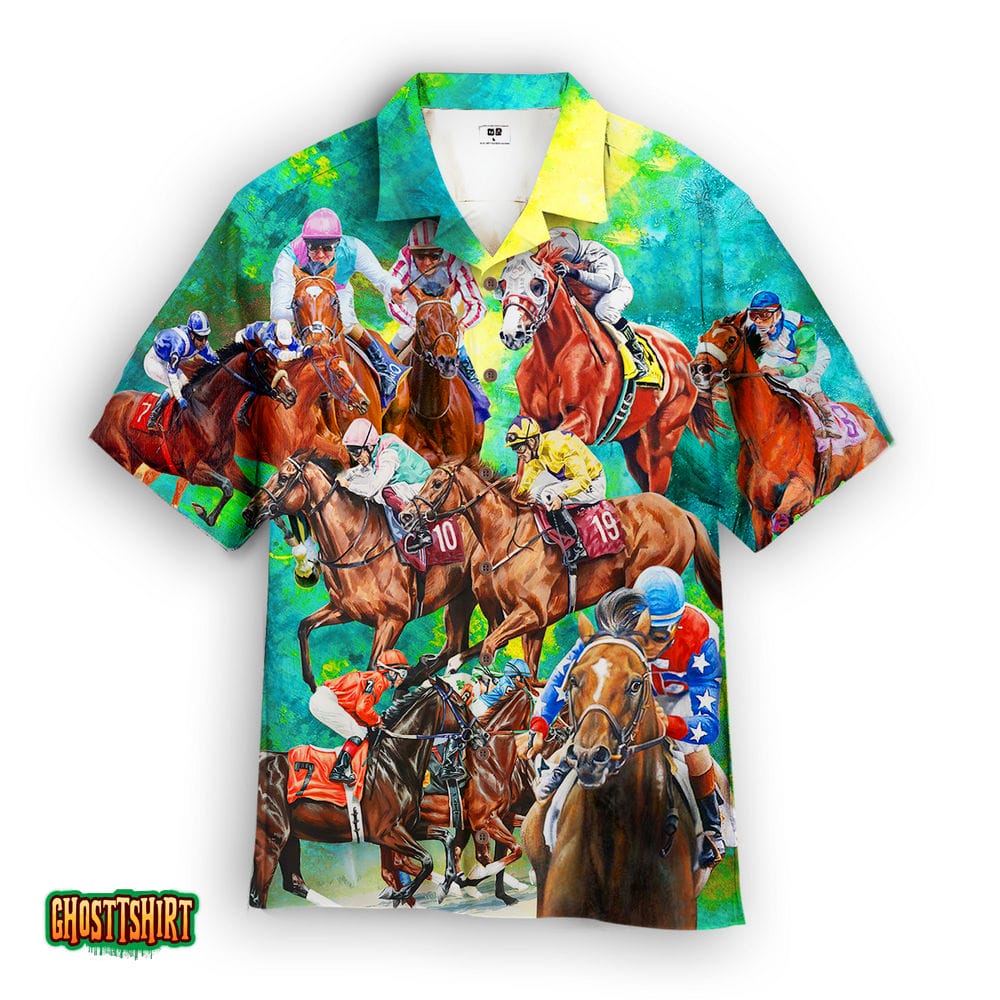 Kentucky Derby Horse Racing Aloha Hawaii Shirt For Men Women