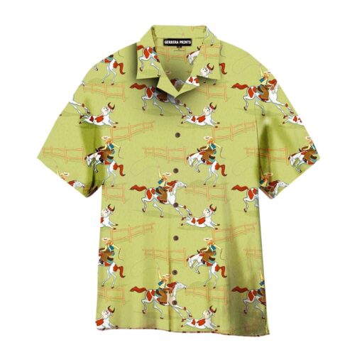 Kentucky Derby Horse Racing Yellow Aloha Hawaiian Shirt
