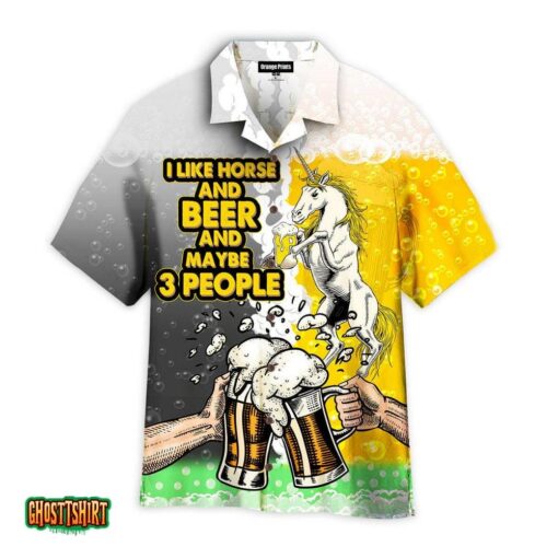 Kentucky Derby I Like Horse And Beer And Maybe 3 People Aloha Hawaiian Shirt