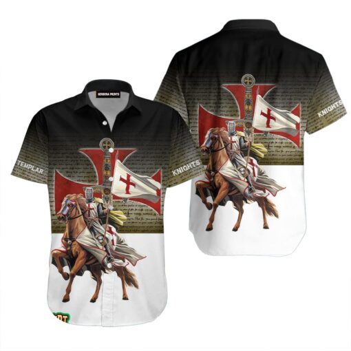 Kentucky Derby Knights Templar On Horseback Aloha Hawaiian Shirt