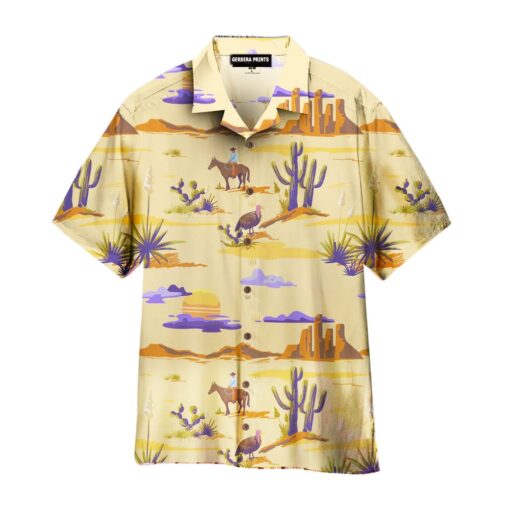 Kentucky Derby Riding Horse In Dessert White Aloha Hawaiian Shirt
