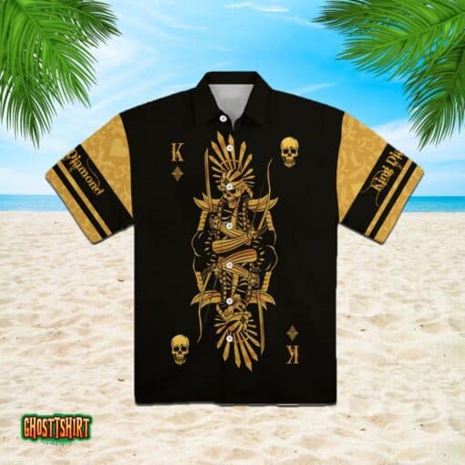 King Diamond Black And Yellow Aloha Hawaiian Shirt