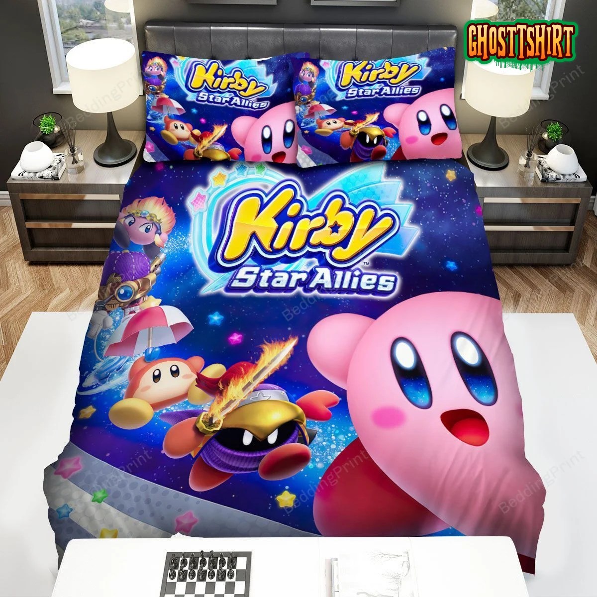 Kirby Star Allies Bed Sheets Duvet Cover Bedding Set