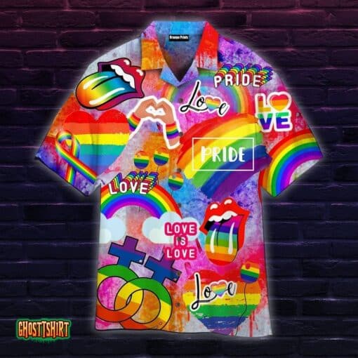 LGBT Love Is Love Pride Month Aloha Hawaii Shirt For Men Women