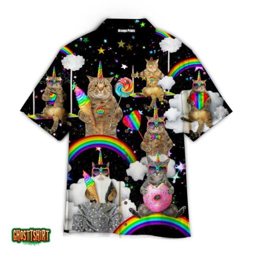 LGBT With Unicorn Cat Aloha Hawaiian Shirt