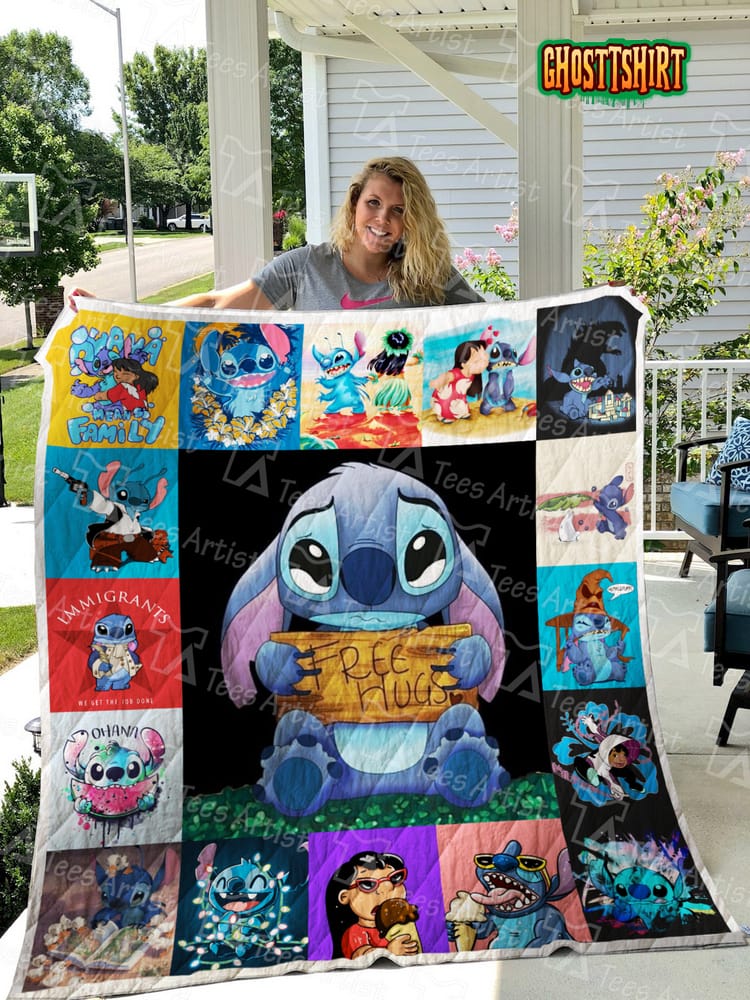 Lilo And Stitch v2 Quilt Blanket