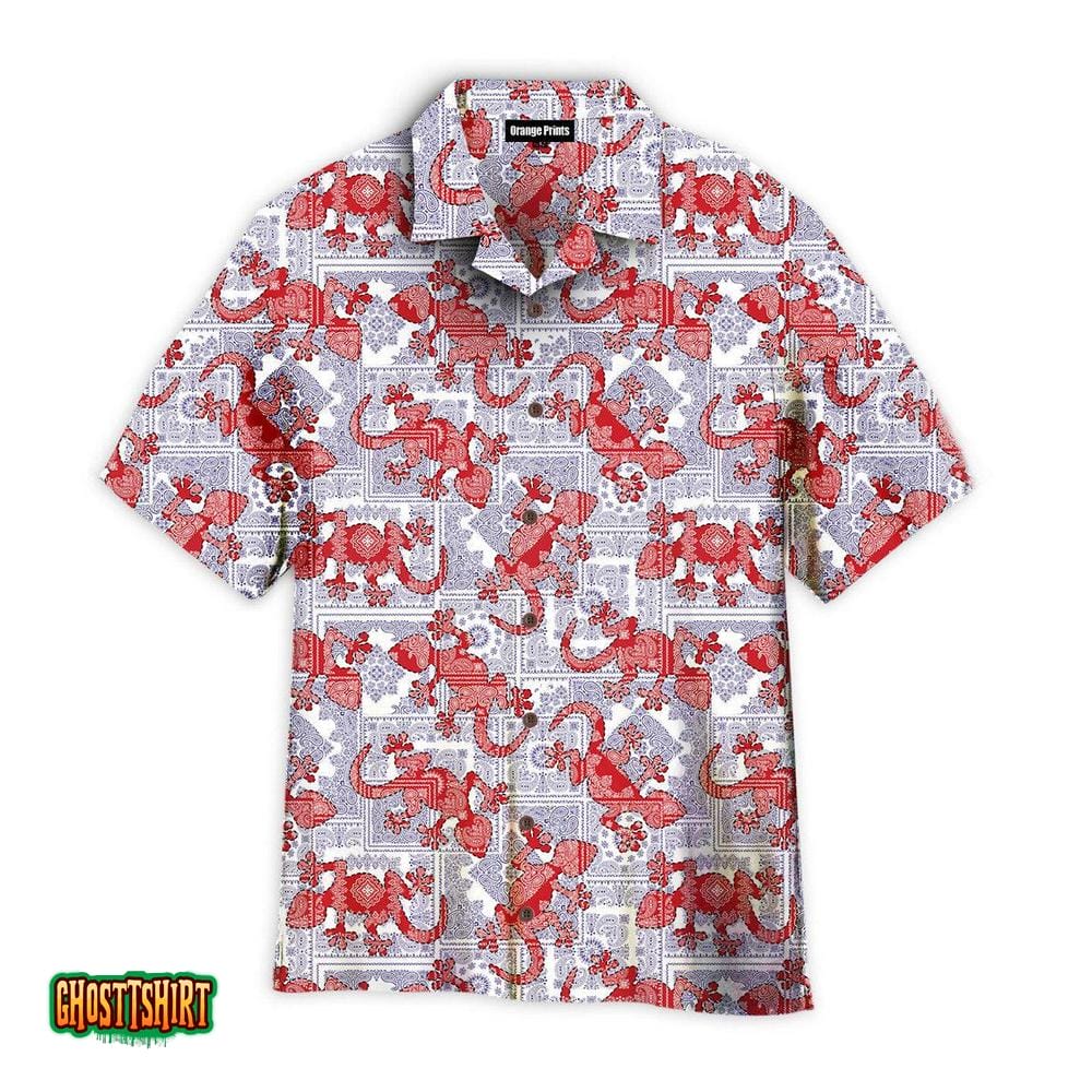 Lizard Silhouette Aloha Hawaiian Shirt