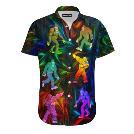 Love Bigfoot Neon Colourful Aloha Hawaiian Shirt