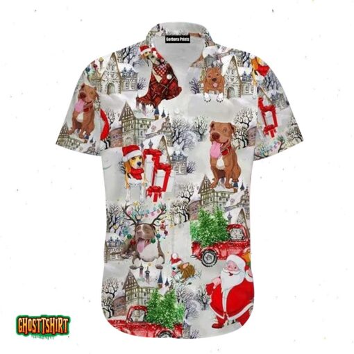 Love Dog Santa Claus Merry Christmas Red Aloha Hawaiian Shirt