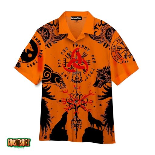Love Tattoo Viking Orange Aloha Hawaiian Shirt