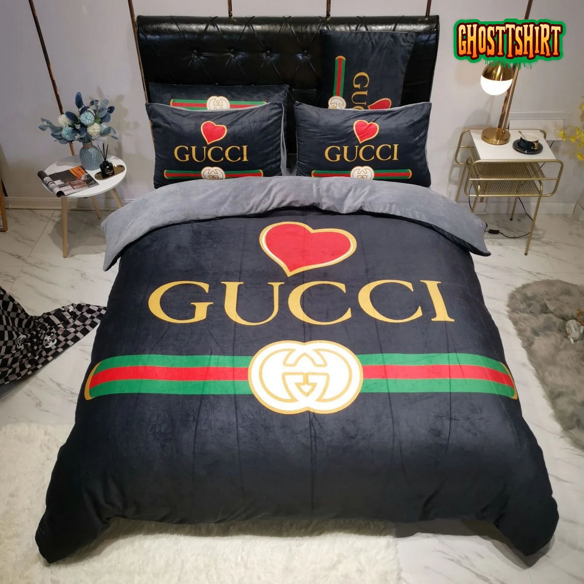 Gucci And Louis Vuitton Symbol Bedding Sets
