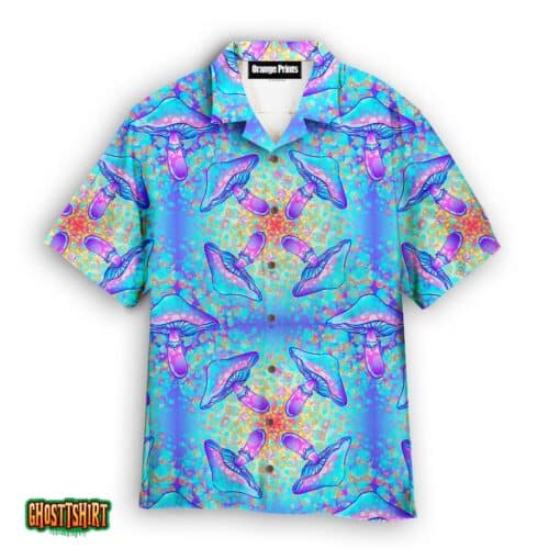 Magic Mushrooms 60s Hippie Colorful Aloha Hawaiian Shirt