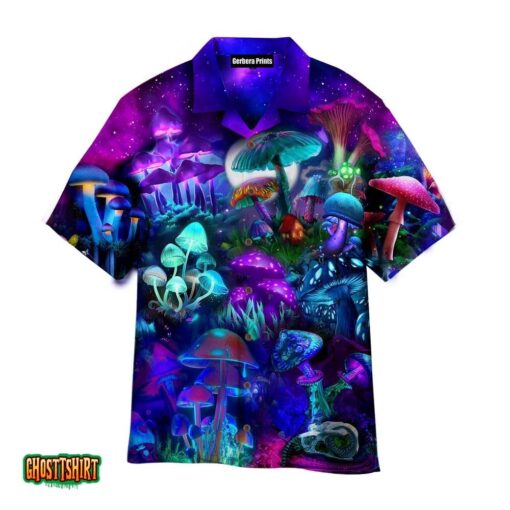 Magic Mushrooms Forest Hippie Aloha Hawaii Shirt For Men Women