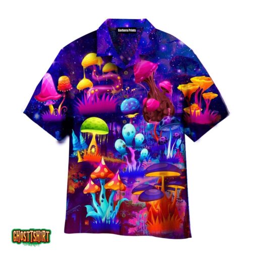 Magic Mushrooms Forest Hippie Aloha Hawaiian Shirt