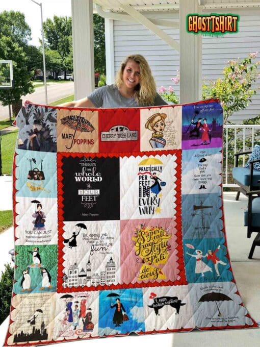 Mary Poppins v4 Quilt Blanket