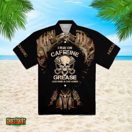 Mechanic I Run On Caffeine Aloha Hawaiian Shirt
