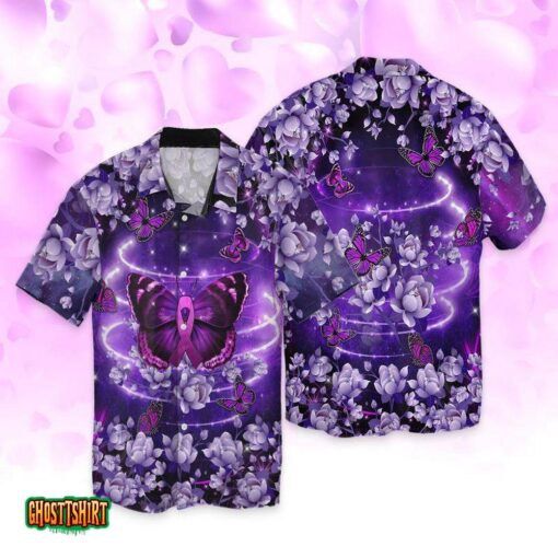 Memorial Day Faith Hope Love Butterfly Purple Aloha Hawaiian Shirt