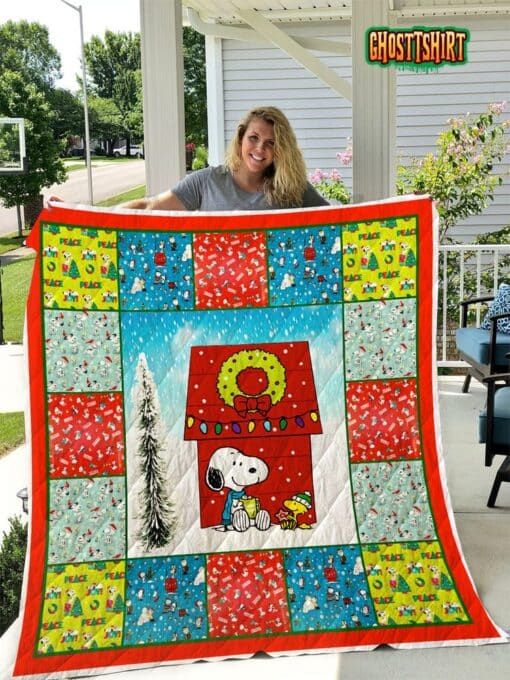 Merry Christmas Snoopy Quilt Blanket