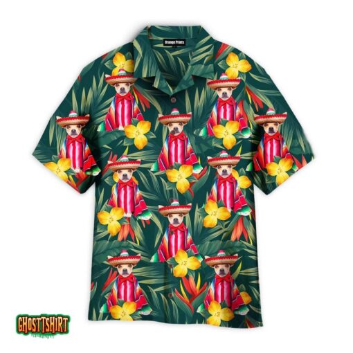 Mexican Chihuahua Dog Tropical Leaves And Flowers Pattern Aloha Hawaiian Shirt