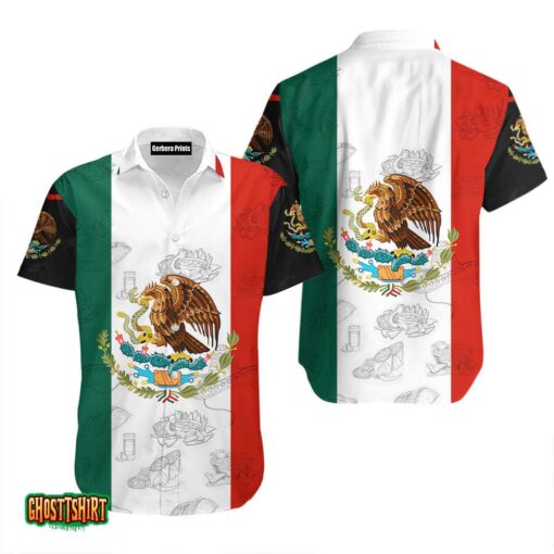 Mexican Mexico Flag Eagle Aloha Hawaiian Shirt