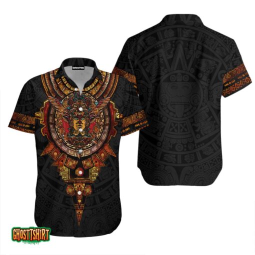 Mexico Aztec Sun Stone Black And Colorful Aloha Hawaiian Shirt