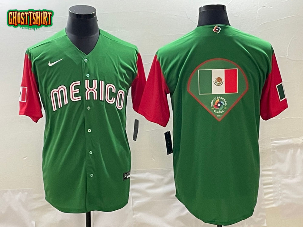 Mexico Green Red Flag Editon 2023 World Baseball Classic Jersey