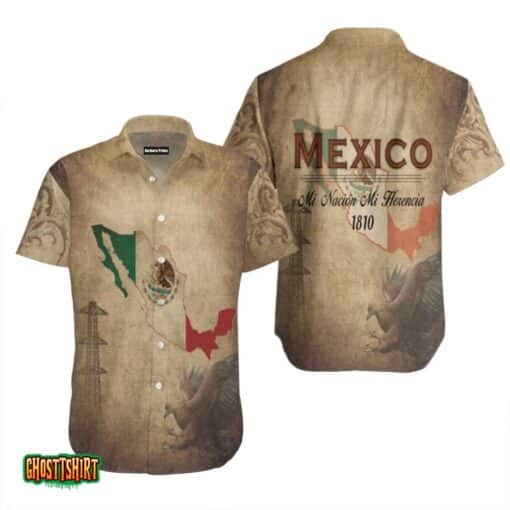Mi Nacion Mi Herencia Mexico Brown Aloha Hawaiian Shirt