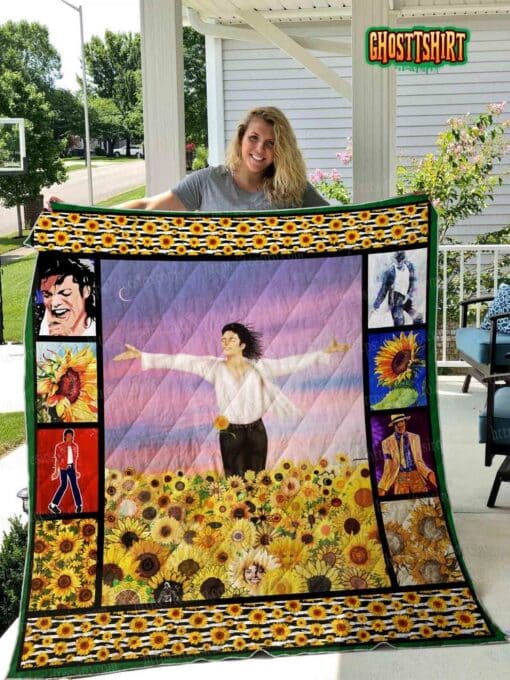 Michael Jackson Sunflower Quilt Blanket