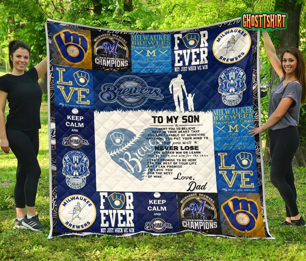 Milwaukee Brewers Christmas Quilt Blanket