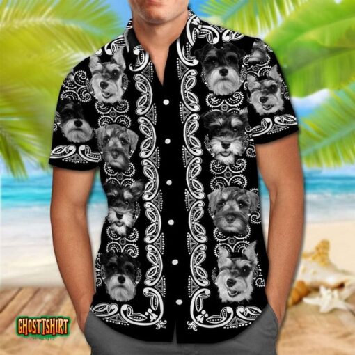 Miniature Schnauzer Black Aloha Hawaiian Shirt