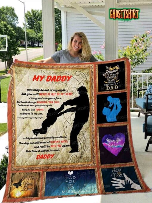 Missing Daddy Quilt Blanket