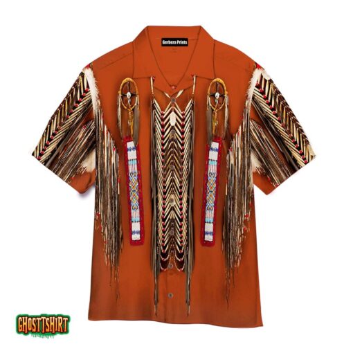 Native American Culture Orange Aloha Hawaiian Shirt
