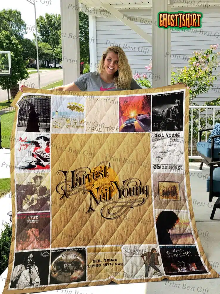 Neil Young Poster Quilt Blanket