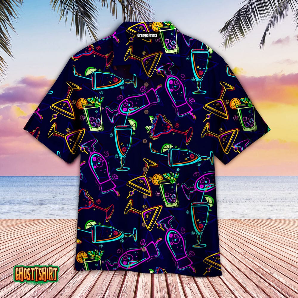 Neon Cocktails Hawaiian Shirt
