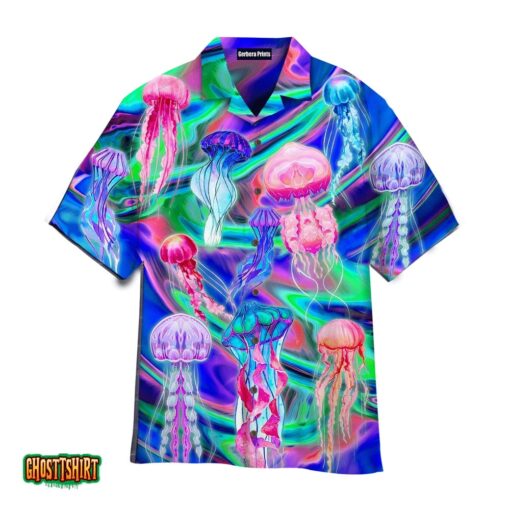 Neon Jellyfish Under The Sea V2 Aloha Hawaii Shirt