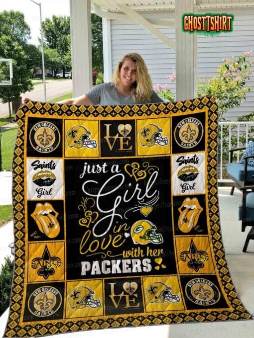New Orleans Saints Girl Quilt Blanket