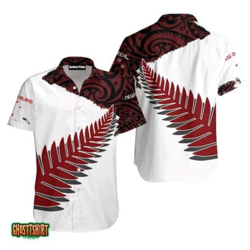 New Zealand Maori Fern Red Edition Aloha Hawaiian Shirt