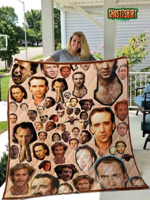 Nicolas Cage Quilt Blanket