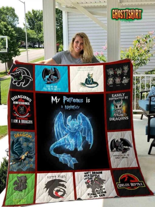 Night Fury Quilt Blanket