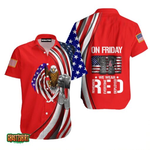 On Friday We Wear Red Eagle Aloha Hawaiian Shirt