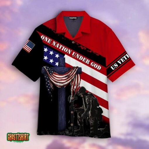 One Nation Under God US Veteran Aloha Hawaiian Shirt